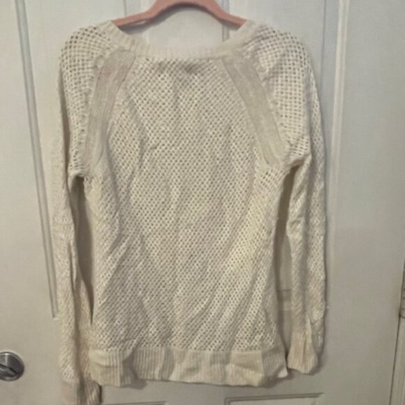 Cream Knit Long Sleeve Knit Sweater - Picture 2 of 5